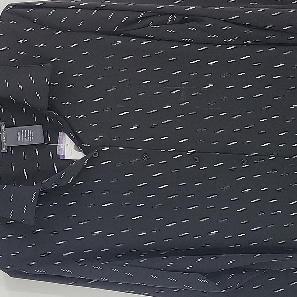 Chelsea & Theodore Black Blouse with White Pattern NWT - Picture 10 of 15